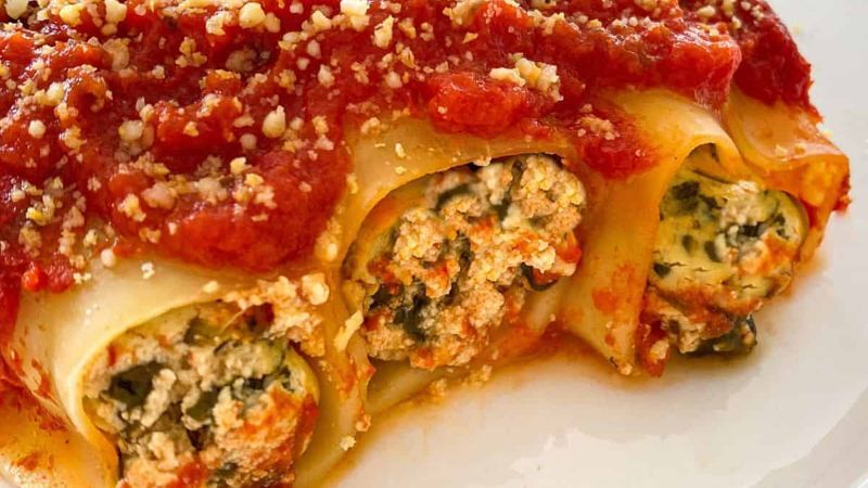 Canelones de pescado y marisco